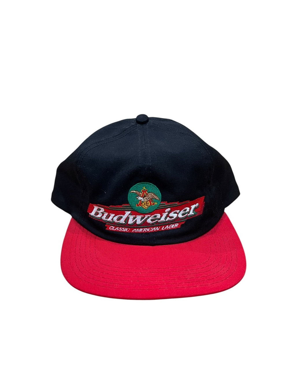 Budweiser Black and Red Logo Snapback Hat